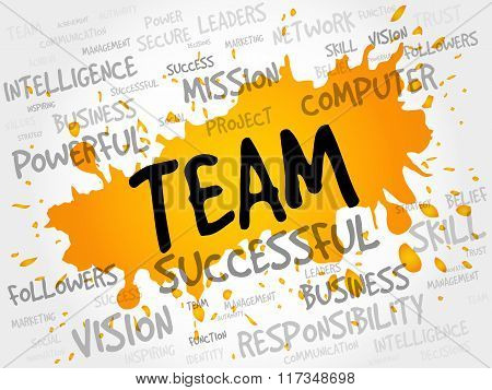 TEAM word cloud business concept, presentation background