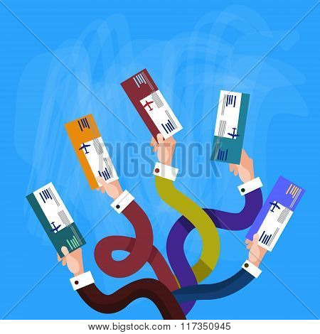 Hands Group Holding Ticket International Travel Document