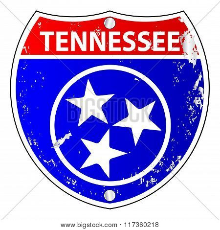 Tennessee Flag Icons As Interstate Sign