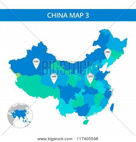 China map template 3