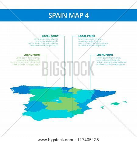 Spain map template 4