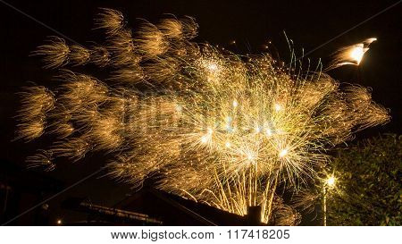 Majestic Golden Fireworks