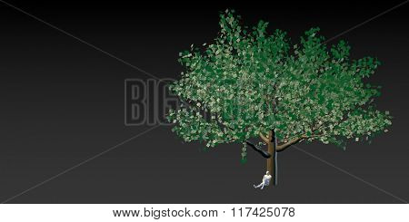 Money Tree with US Dollars Leaves Growing Above