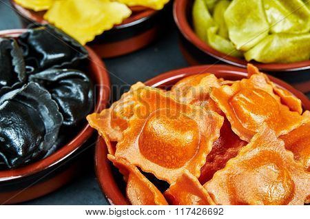 Mix Of Stuffed Pasta In Bowls