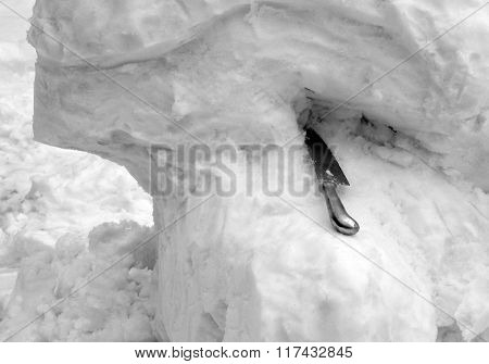 Fragment Of An Incomplete Snow Sculpture 2.