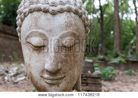 Buddha Statue In Wat Umong, Chiang Mai, Travel Thai Temple In Northern Thailand, Thailand