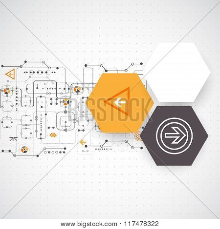 Abstract background with technological elements.