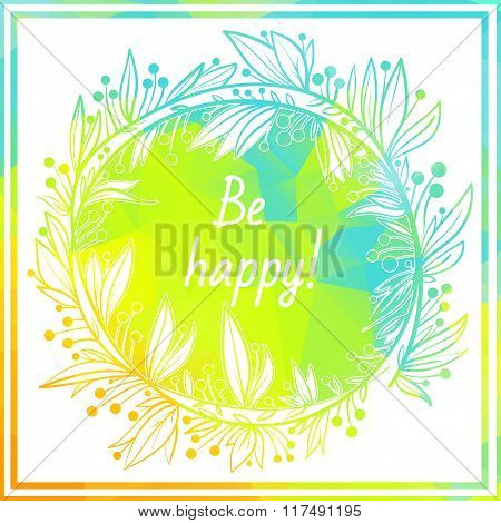 Ornamental abstract round lace rainbow colored pattern. Vector illustration.Hand-sketched elements o