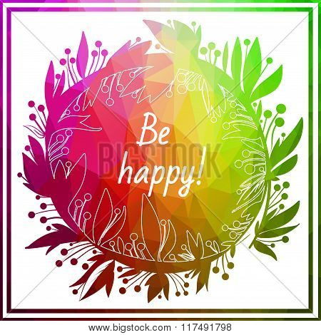 Ornamental abstract round lace rainbow colored pattern. Vector illustration.Hand-sketched elements o