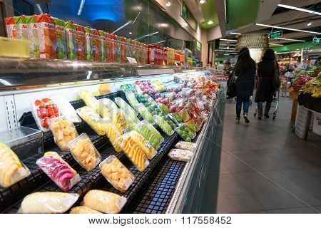 SHENZHEN, CHINA - FEBRUARY 05, 2016: interior of blt market in ShenZhen. blt an acronym of 