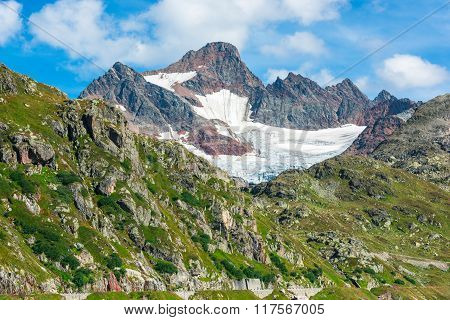 View To Steingletcher Mountain In Swiss Alps