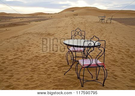 Table And Seat  Morocco    Africa Yellow Sand
