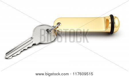 Hotel Room Key With Golden Lable