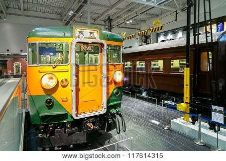 NAGOYA JAPAN - NOVEMBER 18 2015: The SCMaglev and Railway Park features 39 full-size railway vehicles and one bus exhibit train cab simulators and railway model dioramas