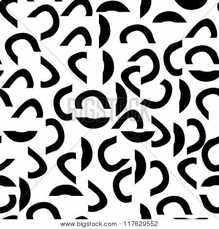 Vector hand-painted seamless pattern with abstract doodles lines