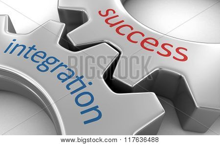 Business concept on the gearwheels. Image with clipping path