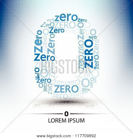 character sort for number zero logo vector future technology design