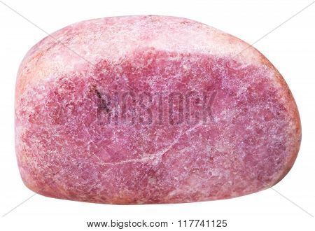 Tumbled Rhodonite Gemstone Isolated On White