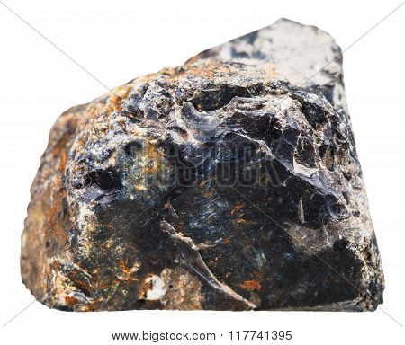 Black Flint (chert) Steone Isolated On White