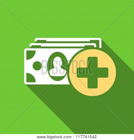 Medical Expences Flat Long Shadow Square Icon