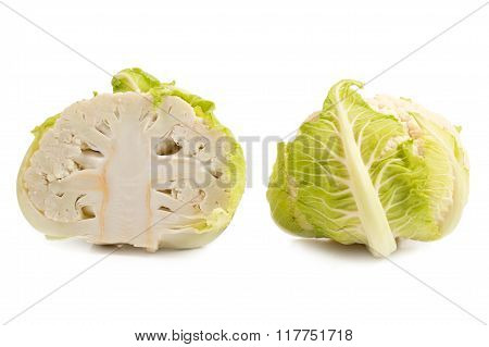 Cut Cauliflower Isolated On White Background