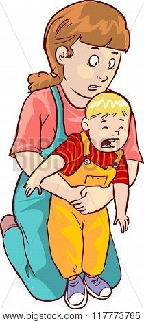 White Backround Vector Illustration Of A  Baby First Aid