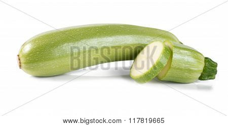 Sliced Zucchini Isolated On A White Background