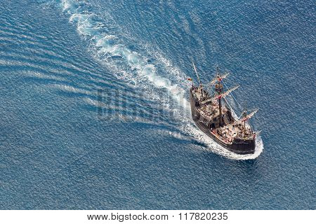 Funchal, Portugal - June 25: Tourists Making A Cruise With A Replica Of Vessel 