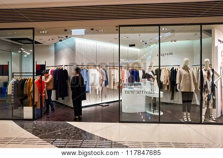 HONG KONG - JANUARY 27, 2016: shopwindow of  anagram the store at Elements Shopping Mall. Elements is a large shopping mall located on 1 Austin Road West, Tsim Sha Tsui, Kowloon, Hong Kong