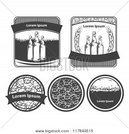 craft beer brewery, emblems, design elements, logo, artwork