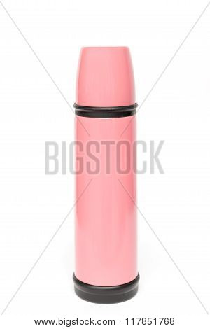 Pink thermos travel tumbler