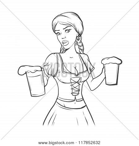 Pretty Girl Beer Oktoberfest Germany