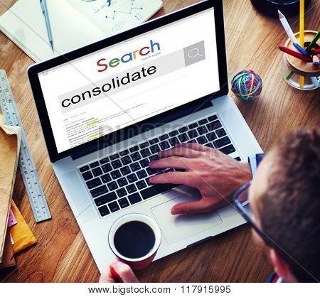 Consolidate Merge Integrate Banking Corporation Concept