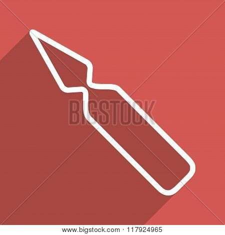 Empty Ampoule Flat Long Shadow Square Icon