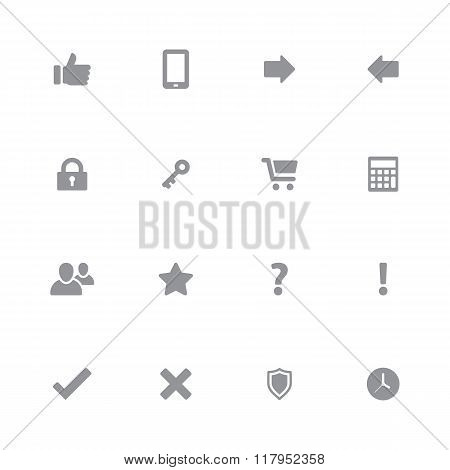 gray simple web icon set 2