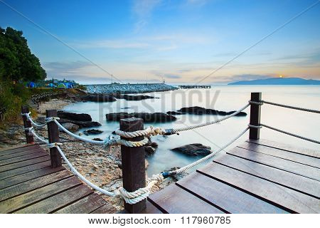 Beautiful Sea Scape In Morning Light Of Khao Leam Ya Marine National Park In Rayong Eastern Of Thail