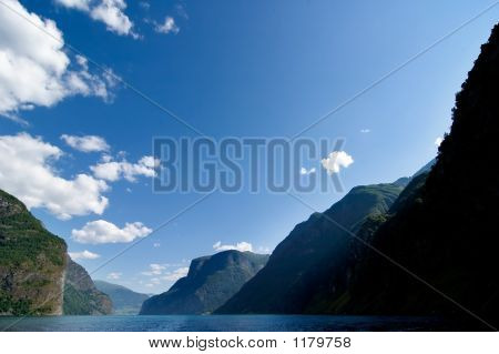 ノルウェーのフィヨルドの景観