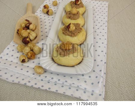 Nut nougat biscuits