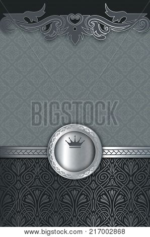 Elegant vintage background with decorative frameborder and old-fashioned patterns. Vintage invitation card template.
