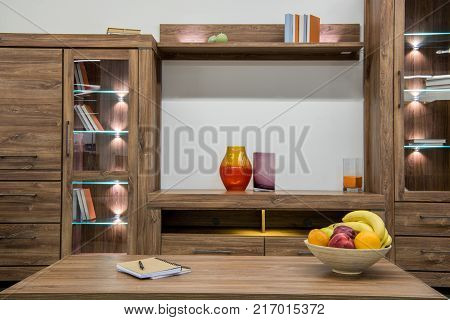 view of modern living room interior with furniture