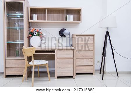 view of modern living room interior with furniture
