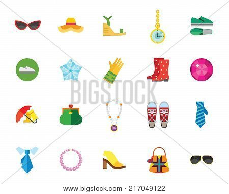 Shoes and accessories icon set. Can be used for topics like fashion, style, beauty, consumerism