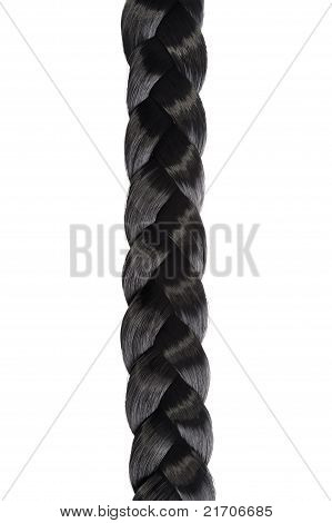 Tresse de longs cheveux noirs