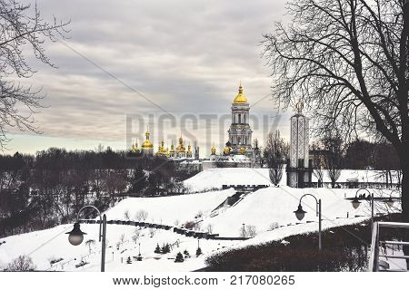 Beautiful winter views of the Church ukrainian