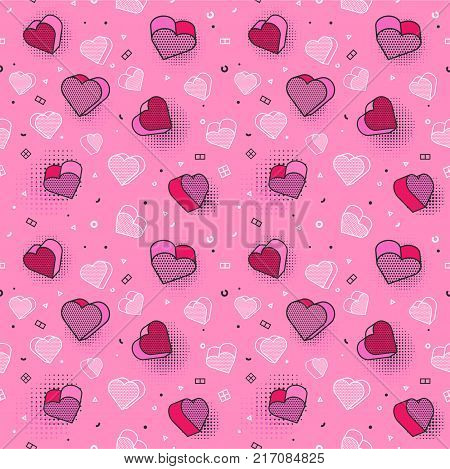 Vector seamless pattern, colorful pattern with 3d graphic elements. You can use this pattern as a wallpaper in a children s room. Eps 10