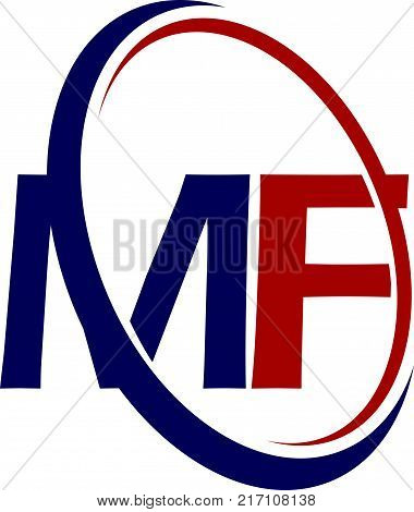 Modern Solution Letter M F Logo Design Template Vector