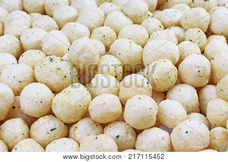 Millet ball texture. Organic gluten free diet food .Millet balls.