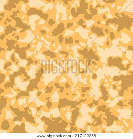 Seamless camouflage pattern with mosaic of abstract stains. Military and army camo background in green or khaki shade.