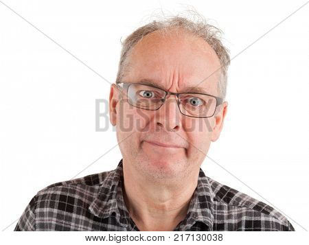 Man is skeptical about something