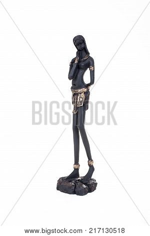 Indian native exotic statue native women on isolated white background indigenous native in